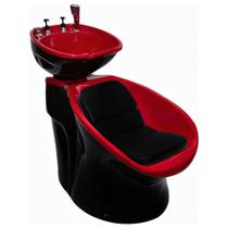 Lavatório Cabeleireiro Neon Shampoo Retro Cuba Móvel Vermelho com preto