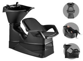 Lavatório Champ Reclinável Para Cabeleireiro Salão de Beleza Preto Dompel