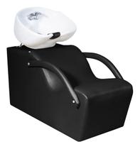 Lavatório Comfort com Cuba de Porcelana Branca estofado Preto acetinado