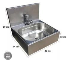 Lavatório Completo C/ Acionamento Torneira Aço Inox