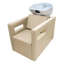 Lavatório Cuba De Porcelana Berlin Para Salão Bege Acetinado
