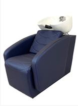 Lavatório Cuba Porcelana Salão De Beleza estofado Azul marinho