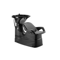 Lavatório de Cabelo com Cuba de Resina Reclinável Dompel Champ Salão de Beleza e Cabeleireiro Preto