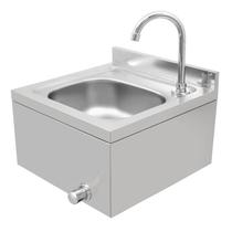 Lavatorio de parede em aco inox 40x40 com acessorios para uso profissional - TRAMONTINA