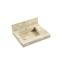 Lavatório em Porcelanato para Banheiro 60cm com Cuba Esculpida Bege/Travertino Lavatório em Porcelanato para Banheiro 60cm com Cuba Esculpida Bege/Travertino