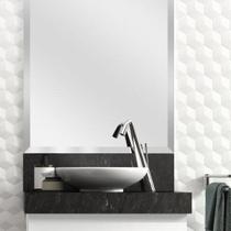 Lavatório em Porcelanato para Banheiro 60cm Slim para Cuba de Apoio Slim Preto/Black