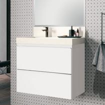 Lavatório em Porcelanato para Banheiro 80cm com Cuba Esculpida Branco/Bianco Lavatório em Porcelanato para Banheiro 80cm com Cuba Esculpida Branco/Bianco
