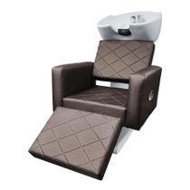 Lavatório Evidence Cuba Porcelana Com Descanso de Pernas Marrom