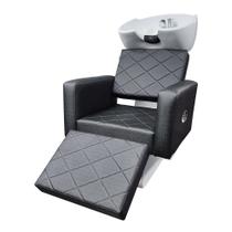 Lavatório Evidence Cuba Porcelana Com Descanso De Pernas Preto Acetinado