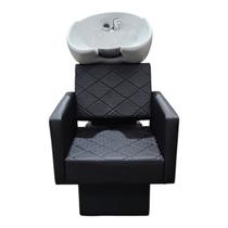 Lavatório Evidence cuba porcelana Para Salão Estofado Preto Acetinado