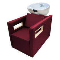 Lavatório Para Salão Berlin Cuba de Porcelana Bordô