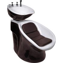 Lavatório para Salão Neon Porta Shampoo Colors Branco com Marrom