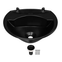 Lavatório Plástico 3,8L + Sifão Universal Preto Lavabo Astra