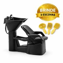 Lavatório Profissional Dompel Champ Smart 2040AP com Registro 1 Entrada Estrutura Modular Polipropileno Preto 3 Escovas Brinde