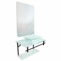 Lavatório Rubi Mármore 48x35cm com Espelho Branco - 0174 - DULLUC