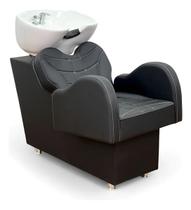 Lavatório salão beleza Cuba Porcelana Retrô Preto Acetinado