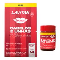 Lavitan Carmed Cabelos/unhas C/60 Cprs Mastigaveis Iogurte Com Morango