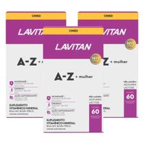 Lavitan mulher + az kit 3 caixas com 60 cimed vitaminas saude feminina Lavitan mulher + az kit 3 caixas com 60 cimed vitaminas saude feminina