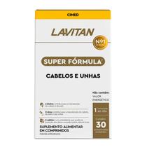 Lavitan Super Formula Cabelos e Unhas 30 Comprimidos com Biotina Zinco e Vitaminas Suplemento Alimentar Uso Diario Biotina Plus