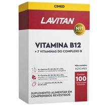 Lavitan Vitamina B12 + 7 Vitaminas do Complexo B Completo com B1 B2 B3 B5 B6 B7 B9 100 Comprimidos Suplemento