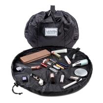 Lay-n-Go Cosmo Deluxe Drawstring Makeup Organizer Cosmetic & Toiletry Bag for Travel, e Uso Diário com um Design Patenteado Durável, 22 polegadas, Preto