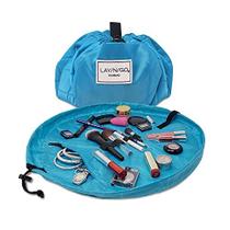 Lay-n-Go Cosmo Drawstring Makeup Organizer Cosmetic & Toiletry Bag for Travel, e Uso Diário com um Design Patenteado Durável, 20 polegadas, Ocean Blue