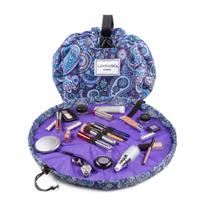 Lay-n-Go Cosmo Drawstring Makeup Organizer Cosmetic & Toiletry Bag for Travel, e Uso Diário com um Design Patenteado Durável, 20 polegadas, Paisley Roxo