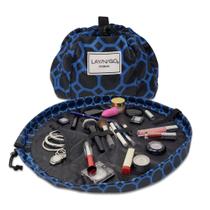 Lay-n-Go Cosmo Drawstring Makeup Organizer Cosmetic & Toiletry Bag for Travel, e Uso Diário com um Design Patenteado Durável, 20 polegadas, Safira (Azul/Preto)