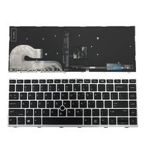 Layout americano de substituição do teclado Tiugochr com luz de fundo para HP EliteBook Series 830 G5 G6 840 G5 730 G5 ZBook 14u G5 14u G6