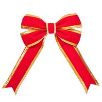 Lazo de Navidad Vickerman de Lona Roja con Borde Dorado 36x45 cm