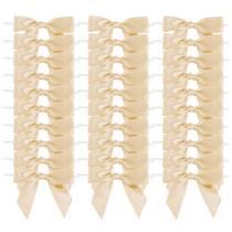 Lazos Champagne AIMUDI 3.5 cm Preanudados para Árbol de Navidad - 50 Piezas