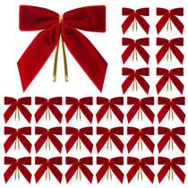 Lazos de Terciopelo Rojo Utehilly para Navidad, 24 Piezas para Decoración