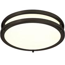 LB72120 LED Flush Mount Ceiling Light, 12 inch, 15W (equivalente a 150W) Dimmable 1200lm, 3000K Warm White, Oil Rubbed Bronze Round Lighting Fixture for Kitchen, Hallway, Bathroom, Stairwell