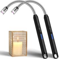 LcFun Kit com 2 Isqueiros Elétricos Recarregáveis à Prova de Vento para Velas LcFun Kit com 2 Isqueiros Elétricos Recarregáveis à Prova de Vento para Velas