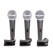 LCM1800 Kit 3 Microfones Dinâmicos com Fio para Vocal Lexsen