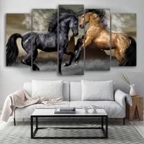 lConjunto Quadro Decorativo Mosaico Com Foto Personalizado Cavalos PVC Decoração para Sala de Jantar Quarto Casal