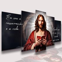 lConjunto Quadro Decorativo Mosaico Com Foto Personalizado Jesus Cristo Frase PVC Decoração para Sala de Jantar Quarto Casal