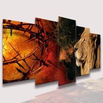 lConjunto Quadro Decorativo Mosaico Com Foto Personalizado Jesus Cristo Leão de Juda PVC Decoração para Sala de Jantar Quarto Casal