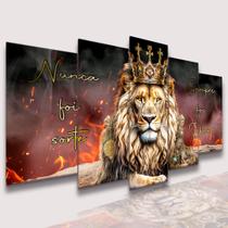 lConjunto Quadro Decorativo Mosaico Com Foto Personalizado Leão de Juda PVC Decoração para Sala de Jantar Quarto Casal