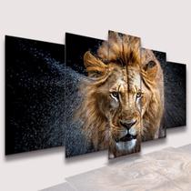 lConjunto Quadro Decorativo Mosaico Com Foto Personalizado Leão PVC Decoração para Sala de Jantar Quarto Casal