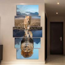 lConjunto Quadro Decorativo Mosaico Com Foto Personalizado Leão PVC Decoração para Sala de Jantar Quarto Casal