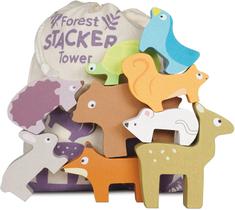Le Toy Van - Quebra-cabeça de madeira Petilou Forest Stacker &amp Bag Atividades de Balanceamento Educacional Brinquedo Grande presente para crianças e crianças Adequado para idade 18+ meses