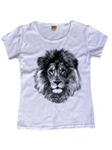 Leão baby look (B) branco Leão baby look (B) branco