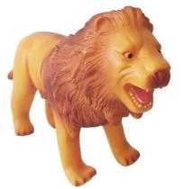Leão de Binquedo 37cm de Vinil Animal Selvagem Crianças - DB Play