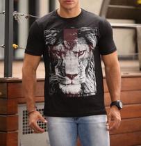 Leão de Judá - cruz vermelha (C) Preta - Tedy Camisetas