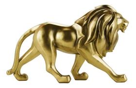 Leão Dourado 32cm - Resina Animais - Taimes
