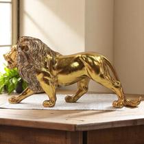 Leão Estatueta Decorativa Escultura Enfeite Mesa Estante Prateleira Decoração Sala Quarto Escritório