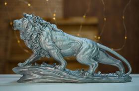 Leão Felino Decorativo Estatueta Resina Alta Qualidade 39cm poder força
