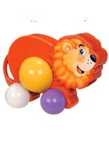 Leão Infantil Bebê Brinquedo Com Rodas Coloridas