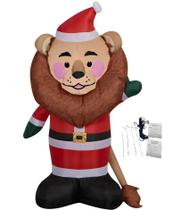 Leão Inflável com Traje de Papai Noel 122 cm com LED Leão Inflável com Traje de Papai Noel 122 cm com LED
